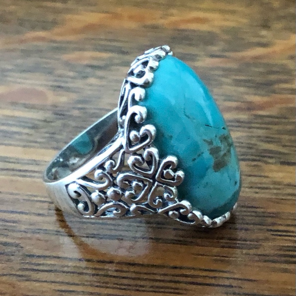$72 Estate Ring  Sterling Silver  Marked SX 925 Thailand  Size 9